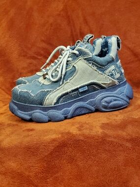 BUFFALO LONDON x J1MO71 collab platform denim sneakers